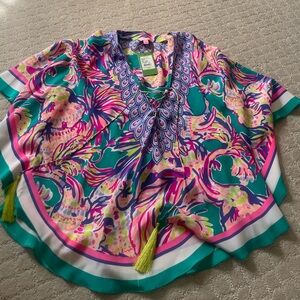 Lilly Pulitzer NWT Lettie Silk Caftan Top Safari Sighted XL